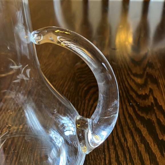 Vintage Side-table Etched Glass Pitcher and Glass - Picture 5 of 7